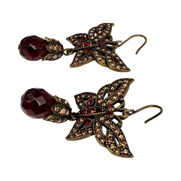 VTG Hobe Pink Crystal Butterfly Dangle Earrings 2" Jewels Of Legendary Splendor - Picture 10 of 14